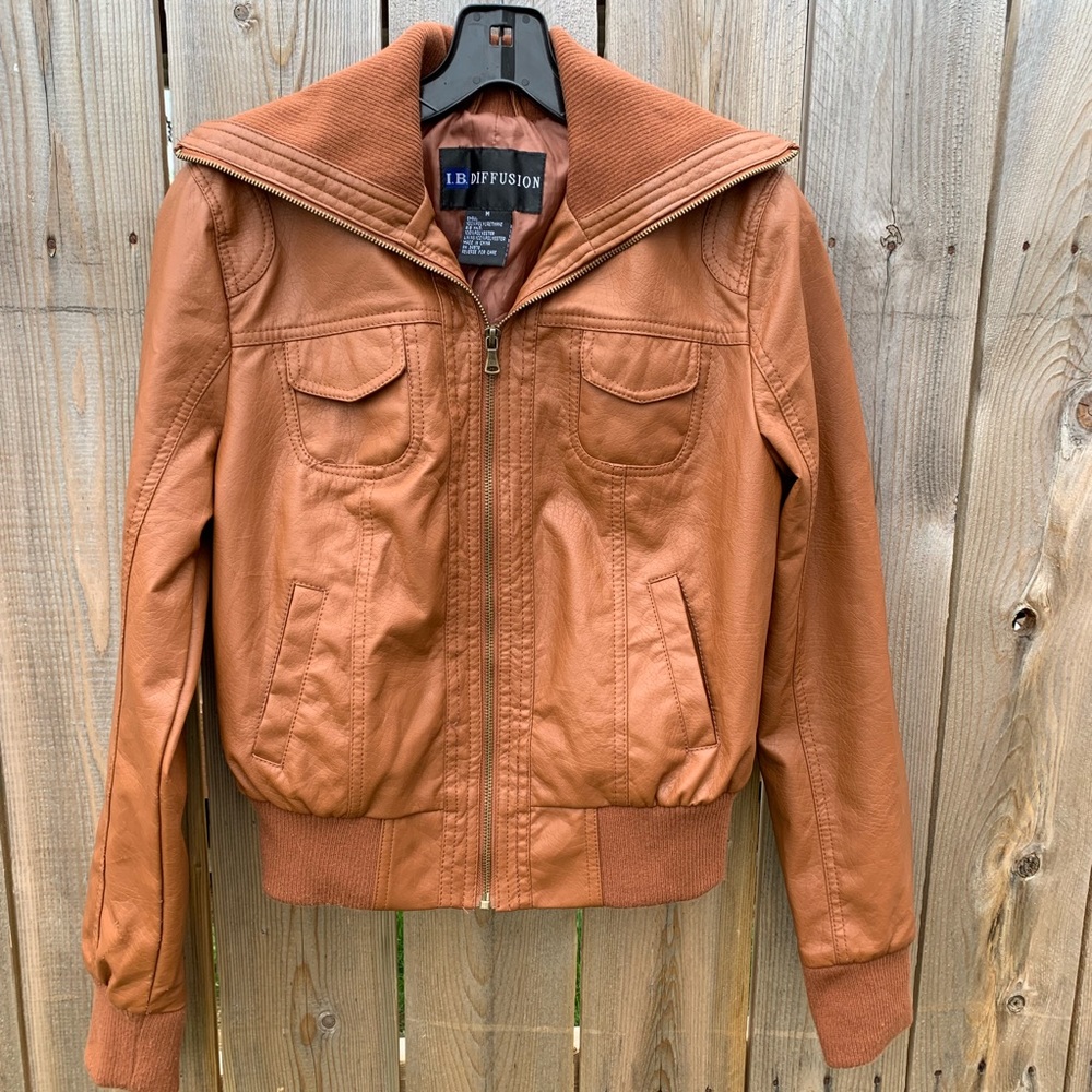 Faux Leather & Knit Jacket